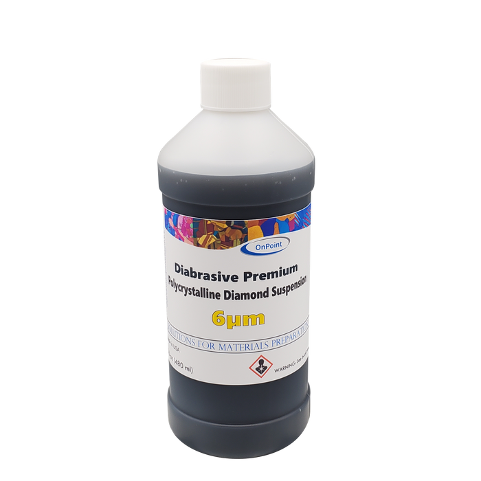 Diabrasive Premium Polycrystalline Diamond Suspension – 6 µm, 16 oz, Low Viscosity